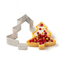 Sagoma Microforata Alberello di Natale Decora – Fascia in Acciaio Inox per Crostatine Natalizie, 10×10×H2 cm