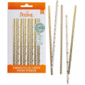Cannucce Stelle e Strisce Oro Decora – Carta Biodegradabile 21 cm, Confezione 80 pz