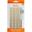 Set 80 cannucce stelle e strisce oro in carta biodegradabile, lunghe 21 cm certificate FSC da Decora