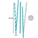 Cannucce Stelle e Pois Celeste Decora – Carta Biodegradabile 21 cm, Confezione 80 pz