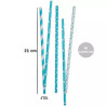 Cannucce Stelle e Pois Celeste Decora – Carta Biodegradabile 21 cm, Confezione 80 pz