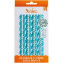 Cannucce Stelle e Pois Celeste Decora – Carta Biodegradabile 21 cm, Confezione 80 pz