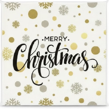 Tovaglioli Natalizi di Carta tema Christmas Dots – 33×33 cm, 3 Veli, 20 pz – Idea Regalo, Decorazione Tavola e Feste
