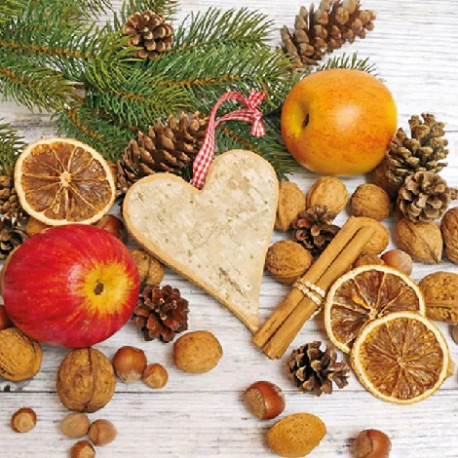 Tovaglioli Natalizi di Carta tema Cosy Autunnale/Invernale – 33×33 cm, 3 Veli, 20 pz – Idea Regalo, Decorazione Tavola e Feste