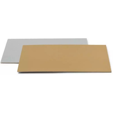 Sottotorta Rettangolare Sottile Oro/Argento Decora – Spessore 0,15 cm, Doppia Faccia, Formati 25 / 40 cm