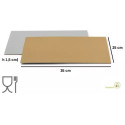 Sottotorta Rettangolare Sottile Oro/Argento Decora – Spessore 0,15 cm, Doppia Faccia, Formato 25 × 35 cm