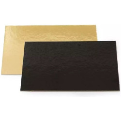 Sottotorta Rettangolare Sottile Oro/Nero Decora – Spessore 0,3 cm, Doppia Faccia, Formato 20×30 cm