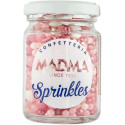 Sprinkles Mix Pink Shades Madma 90 g – Decorazioni di Zucchero Rosa, Argento e Bianco per Dolci e Biscotti