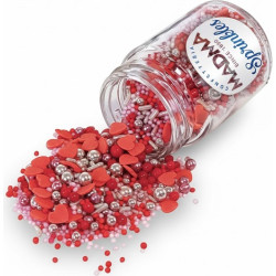 Sprinkles Mix Falling in Love Madma 90 g – Decorazioni di Zucchero a Tema con Cuori Rossi per Dolci e Biscotti