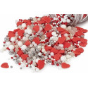 Sprinkles Mix Sweet Heart Madma 90 g – Decorazioni di Zucchero con Cuori Rossi e Sfere per Dolci e Biscotti