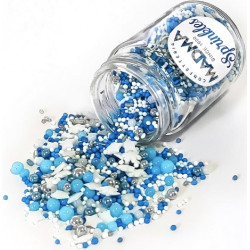 Sprinkles Mix Winter Snow Madma 90 g – Zuccherini Invernali Argento, Blu e Bianco con Stelline per Dolci e Biscotti