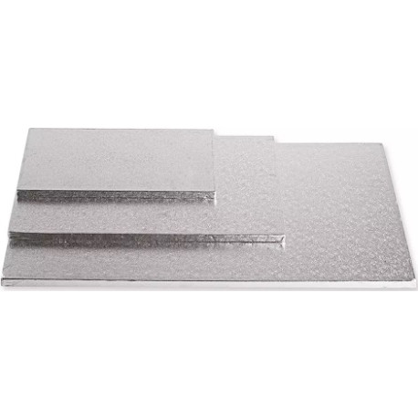 Sottotorta Rigido Rettangolare Argento Decora – Spessore 1,2 cm, Formati 20 / 35 cm