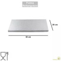 Sottotorta Rigido Rettangolare Argento Decora – Spessore 1,2 cm, Formato 30×20 cm