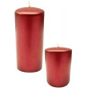 Candela a colonna decorativa di colore rosso metallizzato