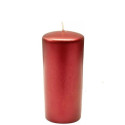 Candela a colonna decorativa di colore rosso metallizzato cm 10