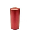 Candela a colonna decorativa di colore rosso metallizzato cm 10