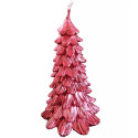 Candela Natalizia a forma di Albero di Natale – Rosso (H 13 cm) in Cera