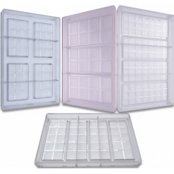 Stampo Tavolette di Cioccolato da 50g in Policarbonato Professionale – Rettangolari con Quadretti Lisci (Varie Cavità/Misure)