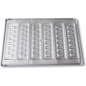 Stampo Barretta Snack Cioccolato (6 cavità) – Policarbonato Professionale da 20g (128,5×31×H8,2 mm)