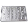 Stampo Barretta Snack Cioccolato (6 cavità) – Policarbonato Professionale da 20g (128,5×31×H8,2 mm)