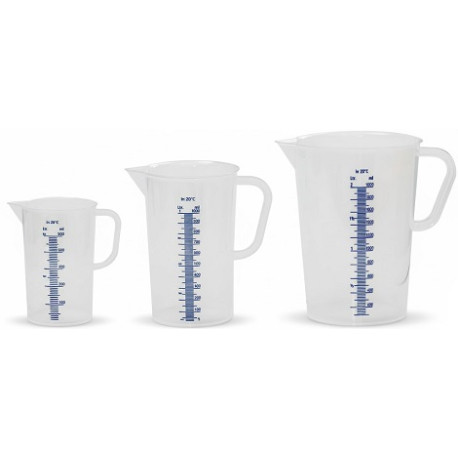 Brocca Graduata Decora in Plastica Trasparente | Misurino Professionale per Pasticceria e Cucina | Formati 0,5/2 Litri