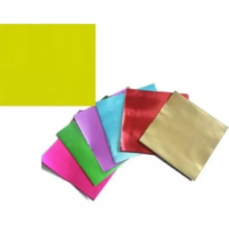 Incarti Gialli per Cioccolatini 10×10cm (120 Pz) – Formatelli in Alluminio (Non Accoppiati)