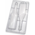 Kit 2 Stampi per Bottiglie di Spumante di Cioccolato (Ø8,6×H31cm, 250g) – 4 Cavità in Policarbonato Professionale