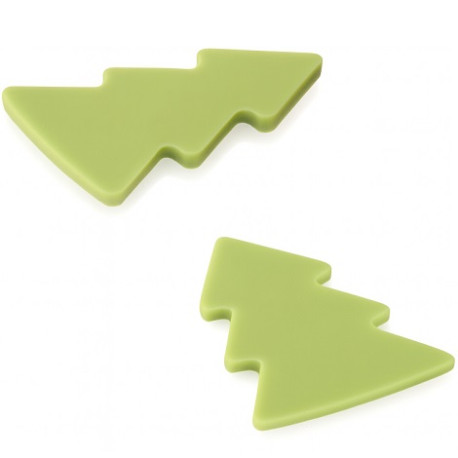 Chablon Tree Silikomart – Set 2 Stampi in Silicone per 72 Decorazioni a Forma di Alberelli 3,5cm