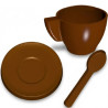 Servizio Caffè di Cioccolato – Set 3 Stampi in Policarbonato Professionale per Cucchiaino, Piattino e Tazzina da Caffè