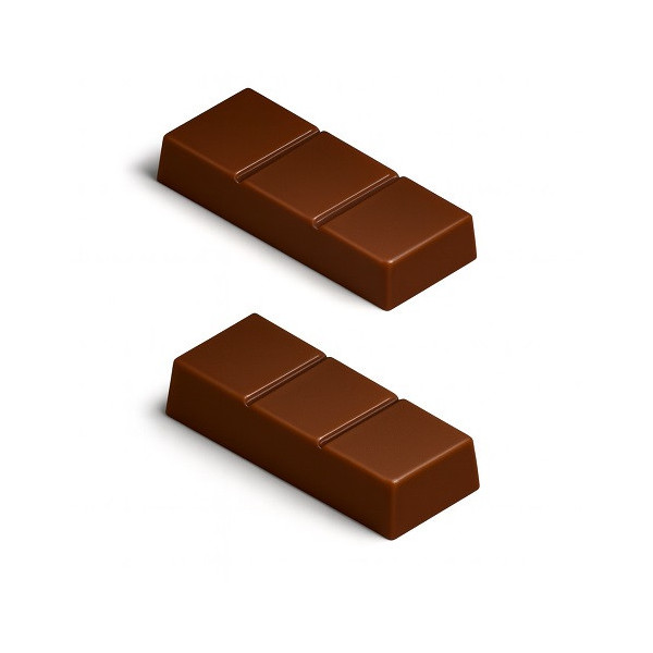 Stampo Mini Barretta di Cioccolato in Policarbonato (28/40g) – 12 Cavità Professionali 8×3,1cm (H1/1,5cm)