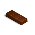 Stampo in policarbonato per 12 barrette di cioccolato da 3 quadretti di peso 28 g dimensioni 80x31xh10 mm