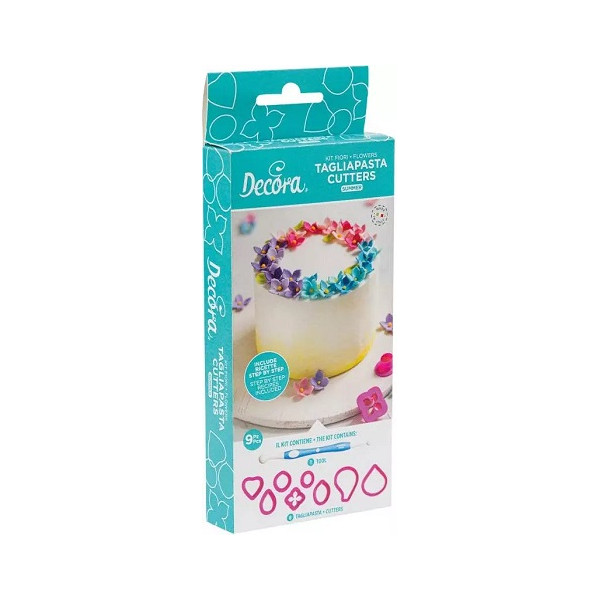 Kit Tagliapasta Estate Decora – Set 8 Stampi in Plastica + 1 Tool per Fiori e Decorazioni