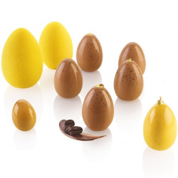 Egg Silikomart (30/70ml) – Stampo in Silicone per Mini o Monoporzione Uova 3D (Ø34×H47/Ø46×H63mm)