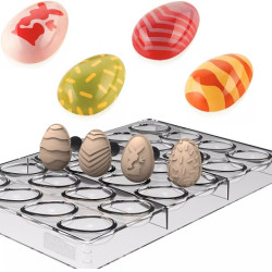 Kit Choco Stamp E Pasquale Silikomart – Set 4 Timbri in Silicone per Decorare le Cavità dello Stampo in Tritan Uovo 01-P