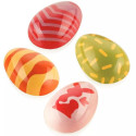Kit Choco Stamp E Pasquale Silikomart – Set 4 Timbri in Silicone per Decorare le Cavità dello Stampo in Tritan Uovo 01-P