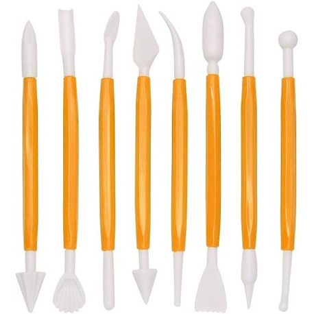 Set di 8 Attrezzi per Decorare Torte – Strumenti per Modellare Pasta di Zucchero, Fondente e Cake Design