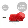 Pirottini Mini Bon Bon Rossi in Carta Forno (Ø2×H1,5cm) – Per Cottura e Porta Confetti (5000 Pz)
