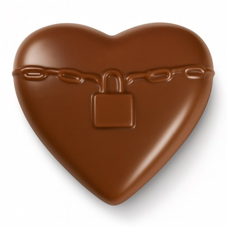 Stampo in Policarbonato Cuore Gigante con Lucchetto (40g) – 2 Cavità 7,4×8cm