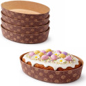 Stampi Uova in Carta Forno 750g – Set 5 Pirottini Ovali 230×155×50mm