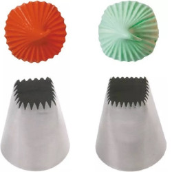 Cornetto Meringa 24/32 Denti Decora in Acciaio Inox – Bocchetta Speciale Quadrata