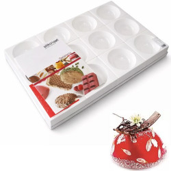 Zuccotto Silikomart (Ø115/180mm) – Stampi in Silicone per Semifreddi e Torte a Semisfera con Vassoio 60×40cm