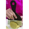 Tarocco, tagliapasta, spatola o raschia multiuso. in metallo con manico in plastica larga 14 cm, alta 4 cm