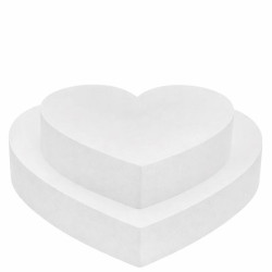 Cuore in Polistirolo H7,5cm | Basi Dummy Cake larghe da 15 a 30 cm