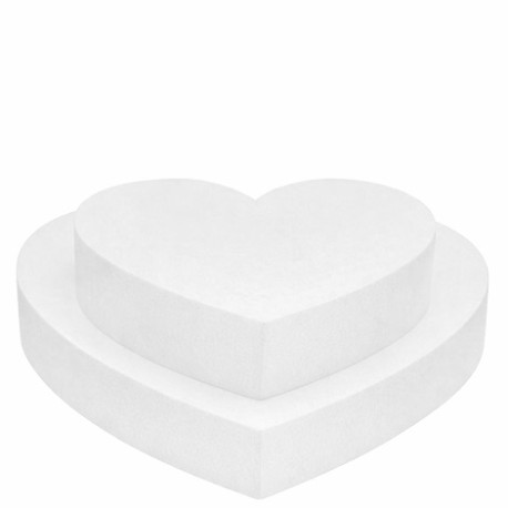 Cuore in Polistirolo H5cm | Basi Dummy Cake larghe da 15 a 30 cm