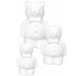 Orso Maggiordomo in Polistirolo – Sagoma 18/20/26cm con Papillon e Tre Bottoni