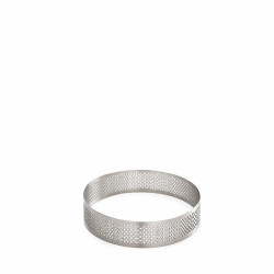 Anello micro-forato in acciaio inox, fascia di ø8xh2 cm da Decora, per crostatine tonde