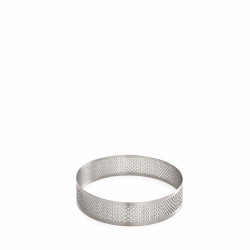 Anello micro-forato in acciaio inox, fascia di ø8xh2 cm da Decora, per crostatine tonde