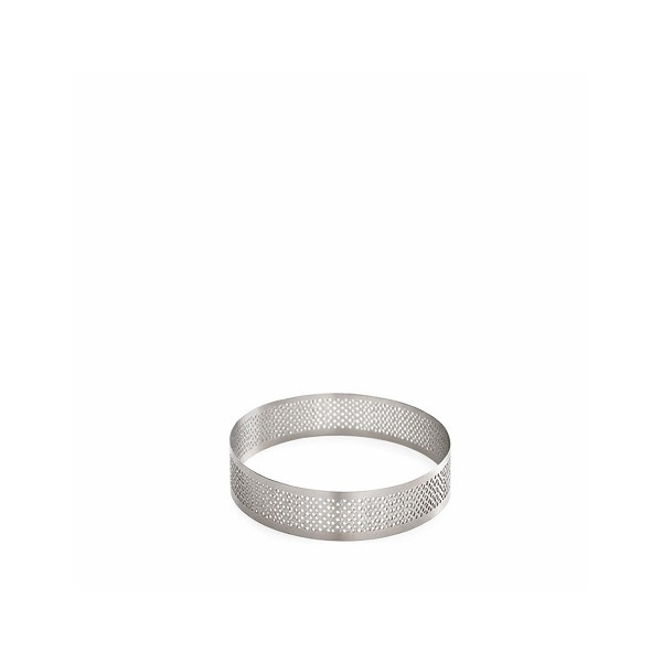Anello micro-forato in acciaio inox, fascia di ø8xh2 cm da Decora, per crostatine tonde