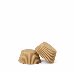 Pirottini Mini Muffin Avana Naturale (1000 pz) – Carta Forno Antiaderente per Cottura Professionale (Ø3,2×H2,2cm)