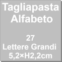 Tagliapasta Alfabeto Lettere Grandi (5,2×H2,2cm) – Set 27 Taglia-Biscotti in Plastica Decora